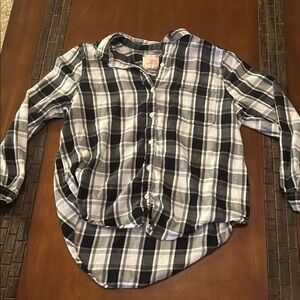 Kids Black and White Plaid Shirt